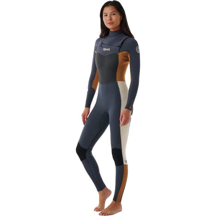 2024 Rip Curl Womens Dawn Patrol 4/3mm Chest Zip Wetsuit 14TWFS - Light Brown